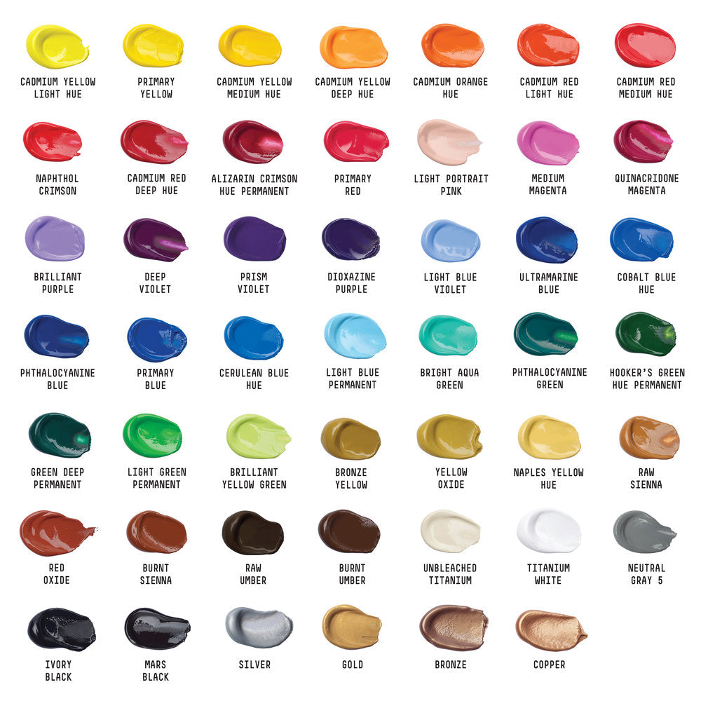 Liquitex BASICS Acrylic akrilinių dažų rinkinys 48 vnt. po 22 ml