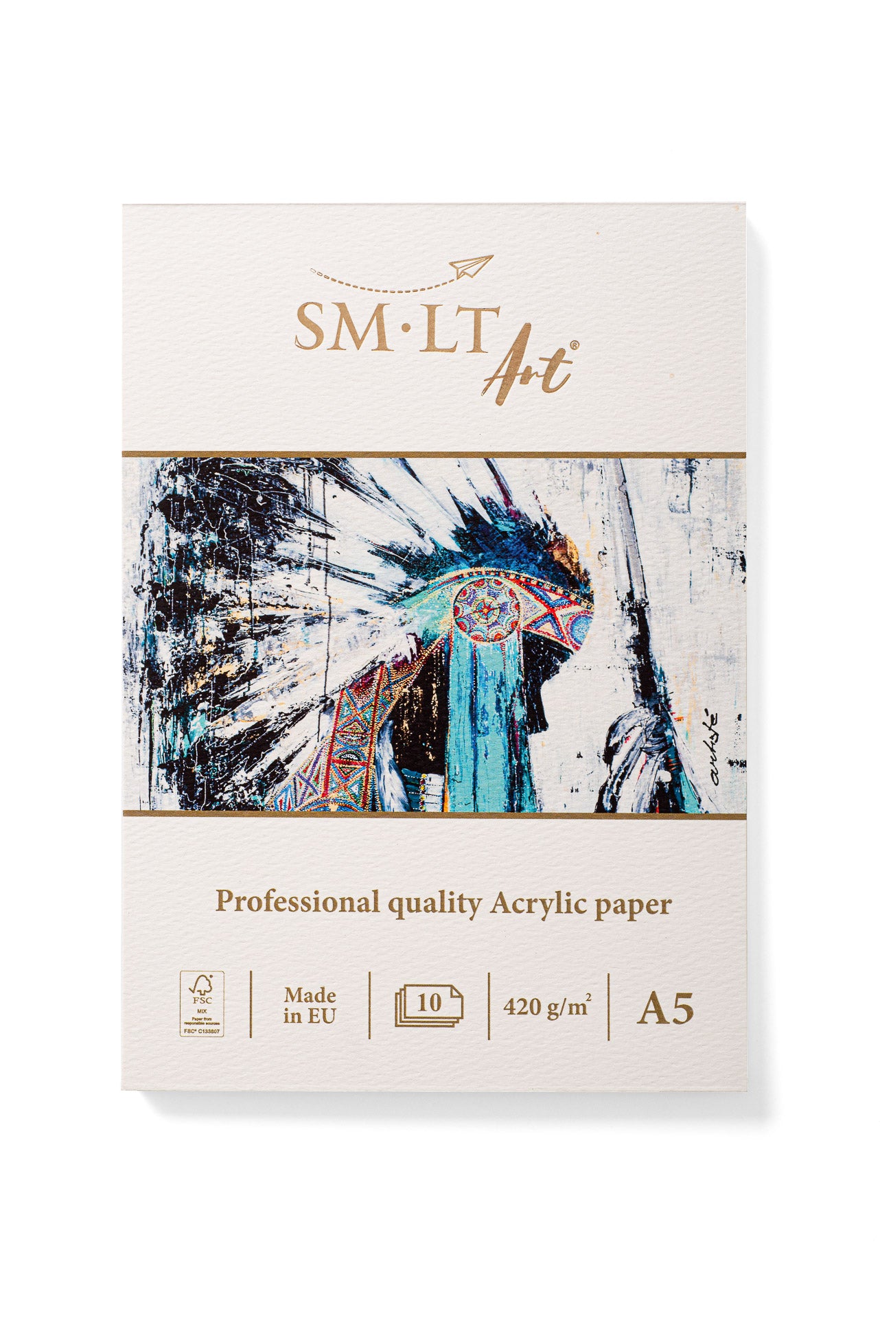 Tapybos sąsiuvinis PRO SMLT Art akrilinei tapybai, A5, 420 gsm 10 lapų, kieta nugarėle