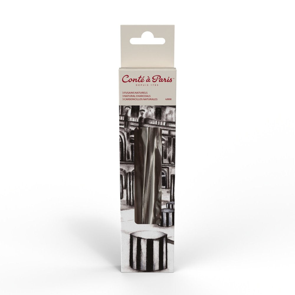 Natūrali anglis piešimui, 5 vnt., kvadratinė 4 mm, Conte a Paris
