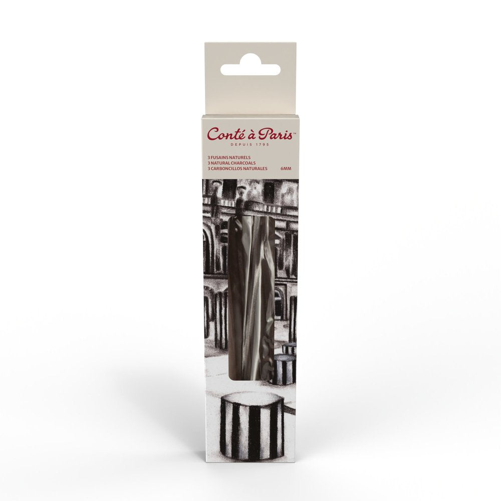 Natūrali anglis piešimui, 5 vnt., 6 mm, Conte a Paris