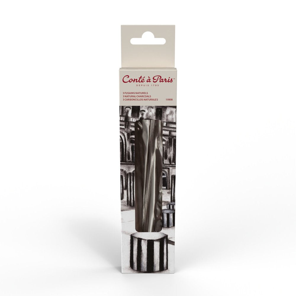 Natūrali presuota anglis piešimui, 3 vnt., 11 mm, Conte a Paris