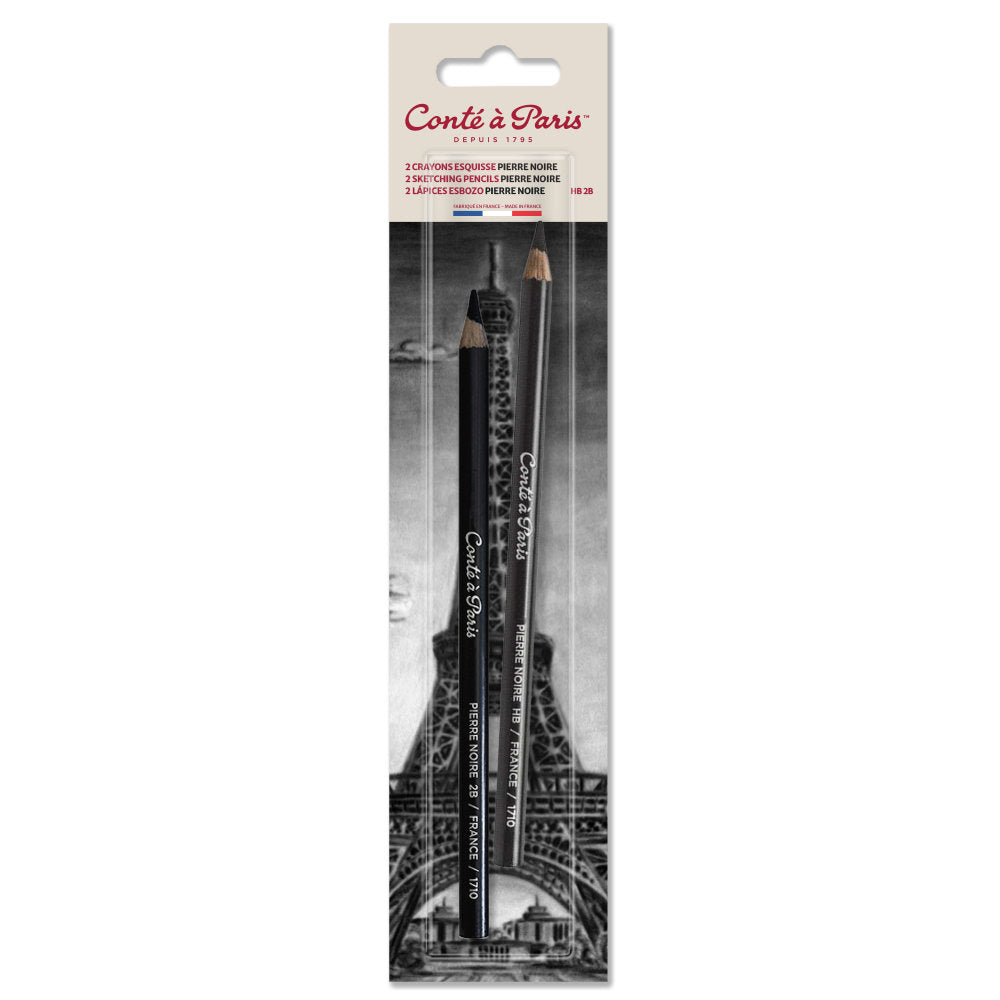 "Pierre Noire" juodi pieštukai, 2 vnt. Conte a Paris