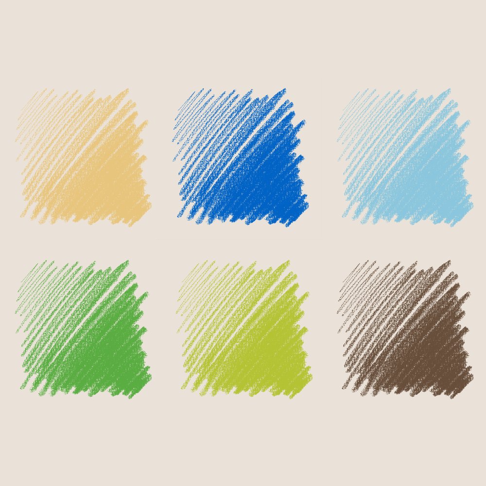 Pastelinių pieštukų rinkinys 6 vnt. "LANDSCAPE", Conte a Paris