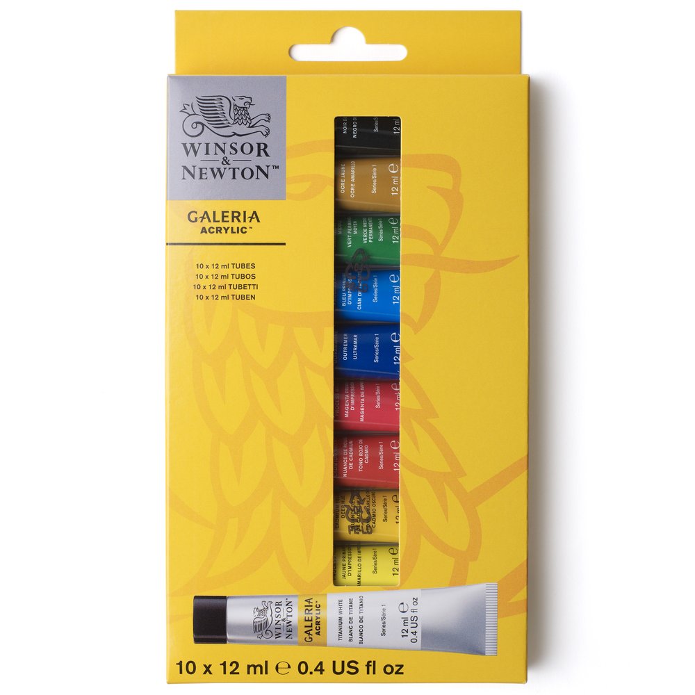 Winsor & Newton Galeria akrilinių dažų rinkinys 10 vnt. po 12 ml