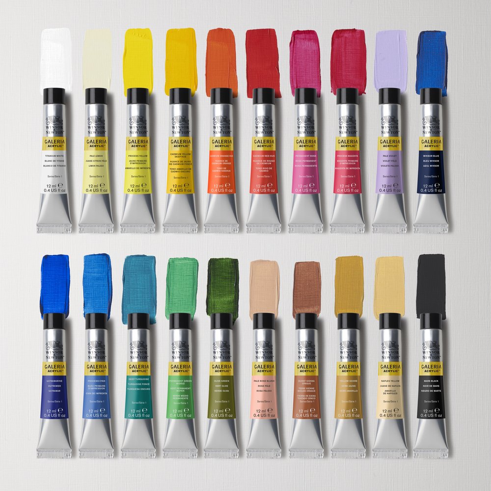 Winsor & Newton Galeria akrilinių dažų rinkinys 20 vnt. po 12 ml