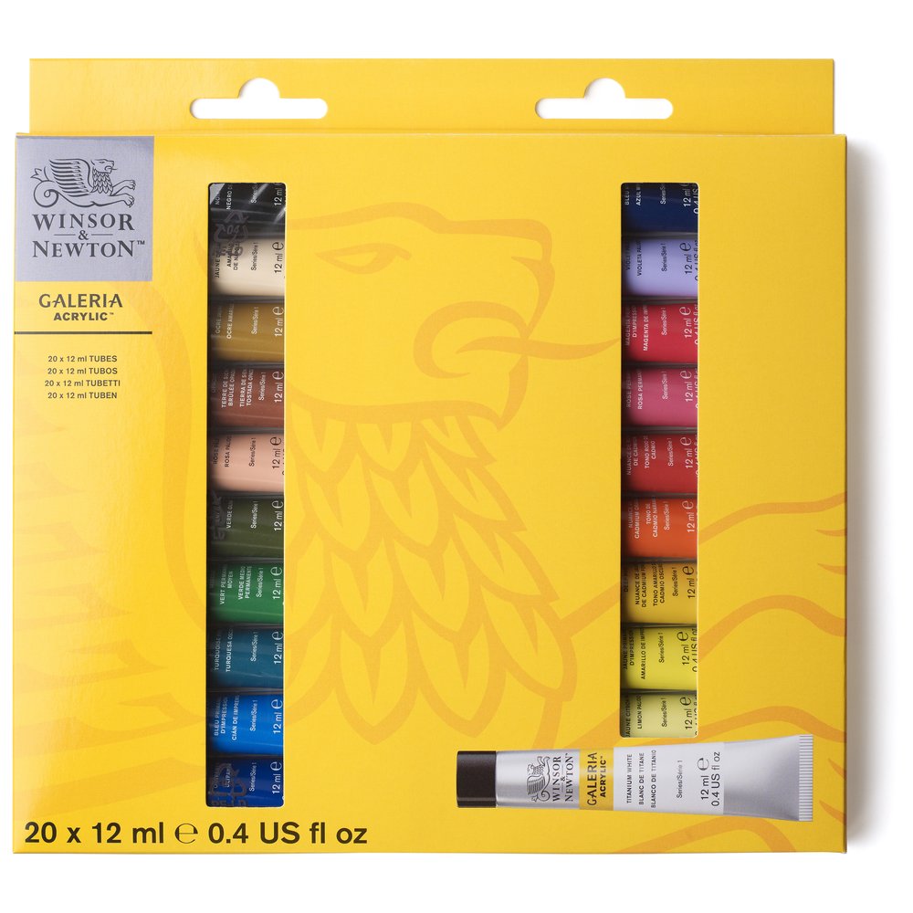 Winsor & Newton Galeria akrilinių dažų rinkinys 20 vnt. po 12 ml