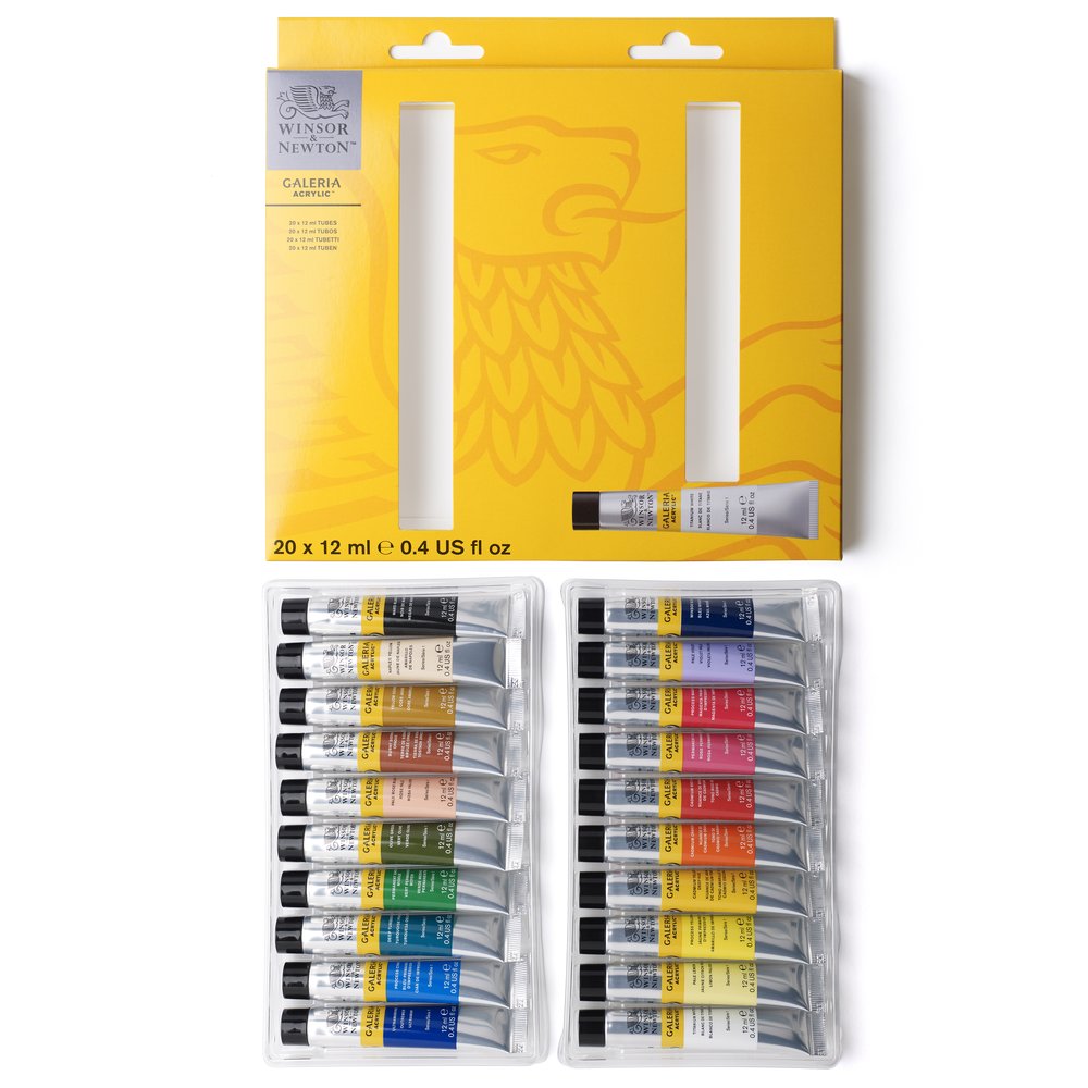 Winsor & Newton Galeria akrilinių dažų rinkinys 20 vnt. po 12 ml