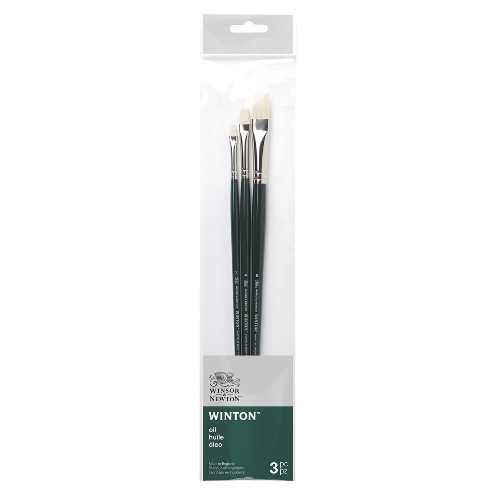 Winsor & Newton Winton teptukų rinkinys aliejinei tapybai 3 vnt., Nr. 2, 4, 8