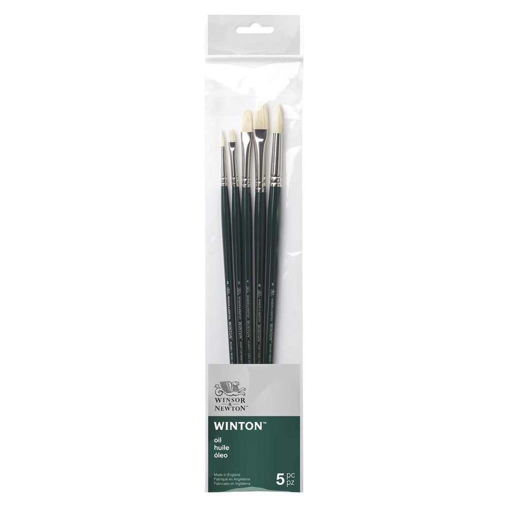 Winsor & Newton Winton teptukų rinkinys aliejinei tapybai 5 vnt., Nr. 2, 2, 4, 6, 6
