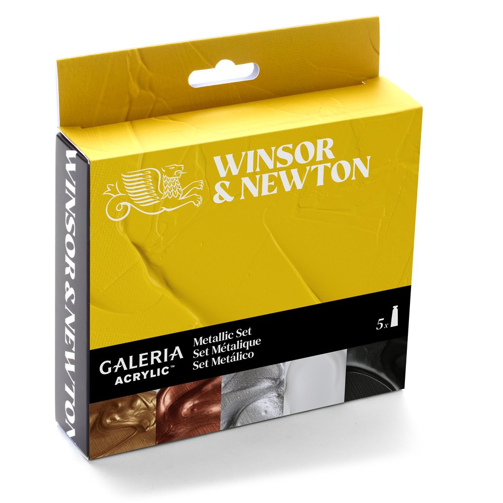 Winsor & Newton Galeria Acrylic Metallic akrilinių dažų rinkinys 5 vnt. po 60 ml