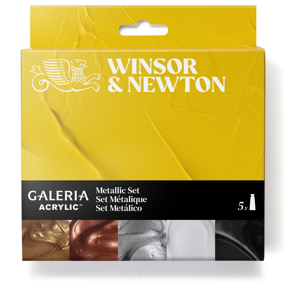 Winsor & Newton Galeria Acrylic Metallic akrilinių dažų rinkinys 5 vnt. po 60 ml