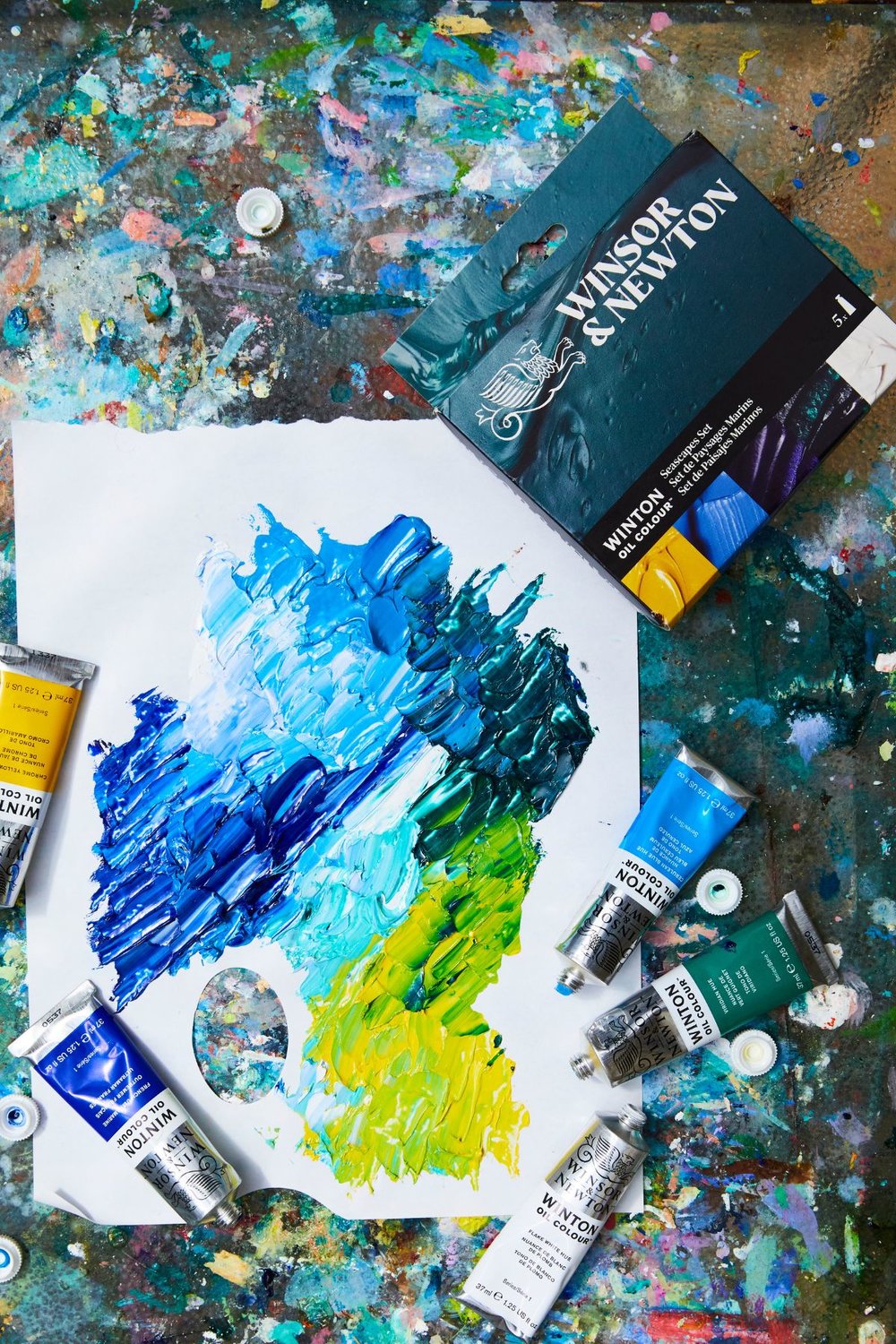 Winsor & Newton Winton Oil Colour aliejinių dažų rinkinys "SEASCAPES" 5 vnt. po 37 ml