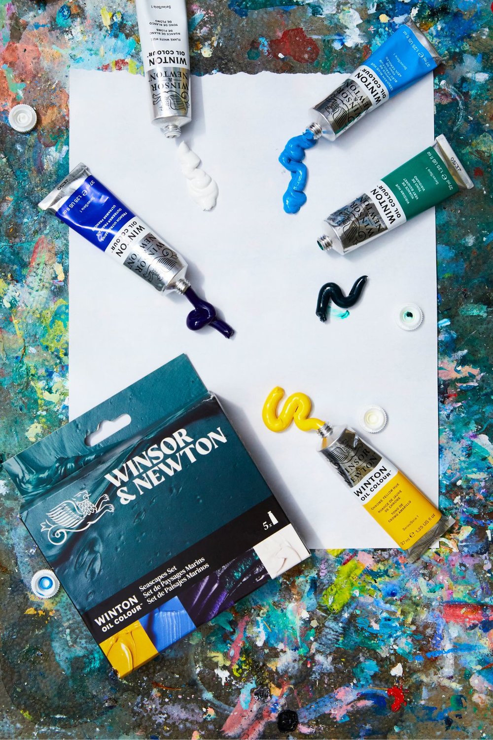 Winsor & Newton Winton Oil Colour aliejinių dažų rinkinys "SEASCAPES" 5 vnt. po 37 ml