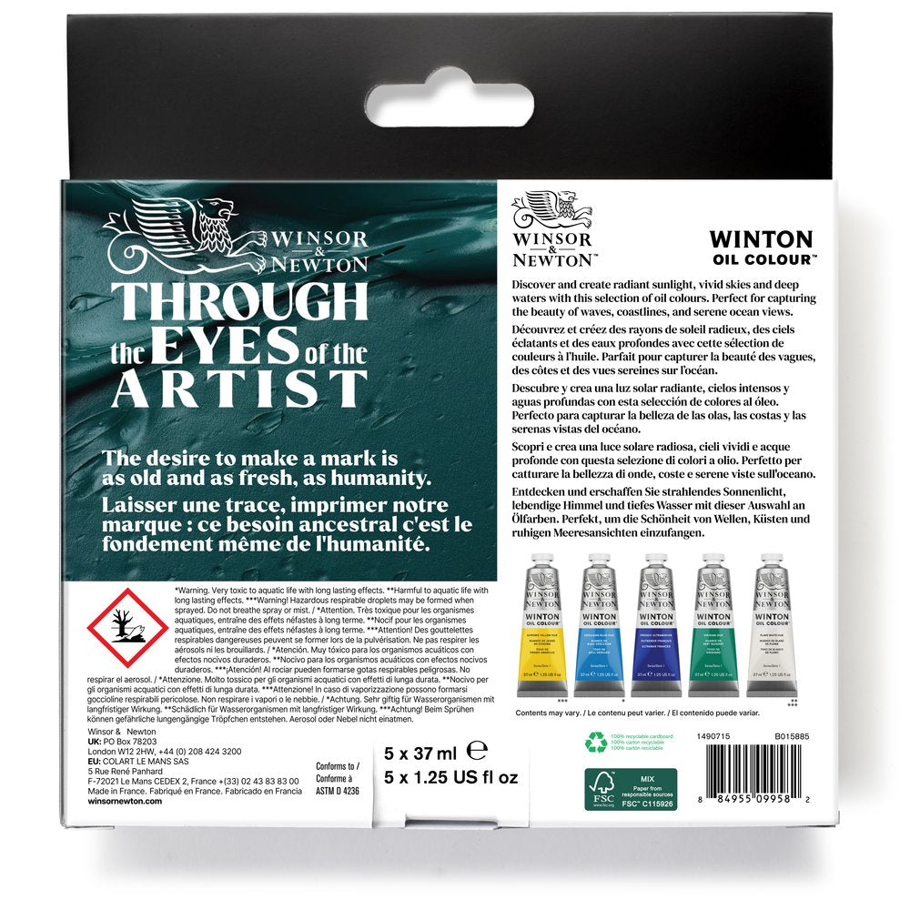 Winsor & Newton Winton Oil Colour aliejinių dažų rinkinys "SEASCAPES" 5 vnt. po 37 ml