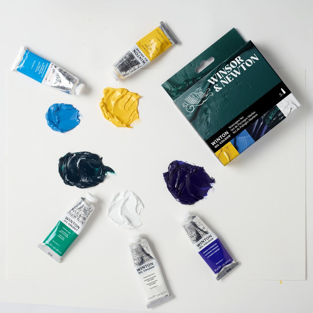 Winsor & Newton Winton Oil Colour aliejinių dažų rinkinys "SEASCAPES" 5 vnt. po 37 ml