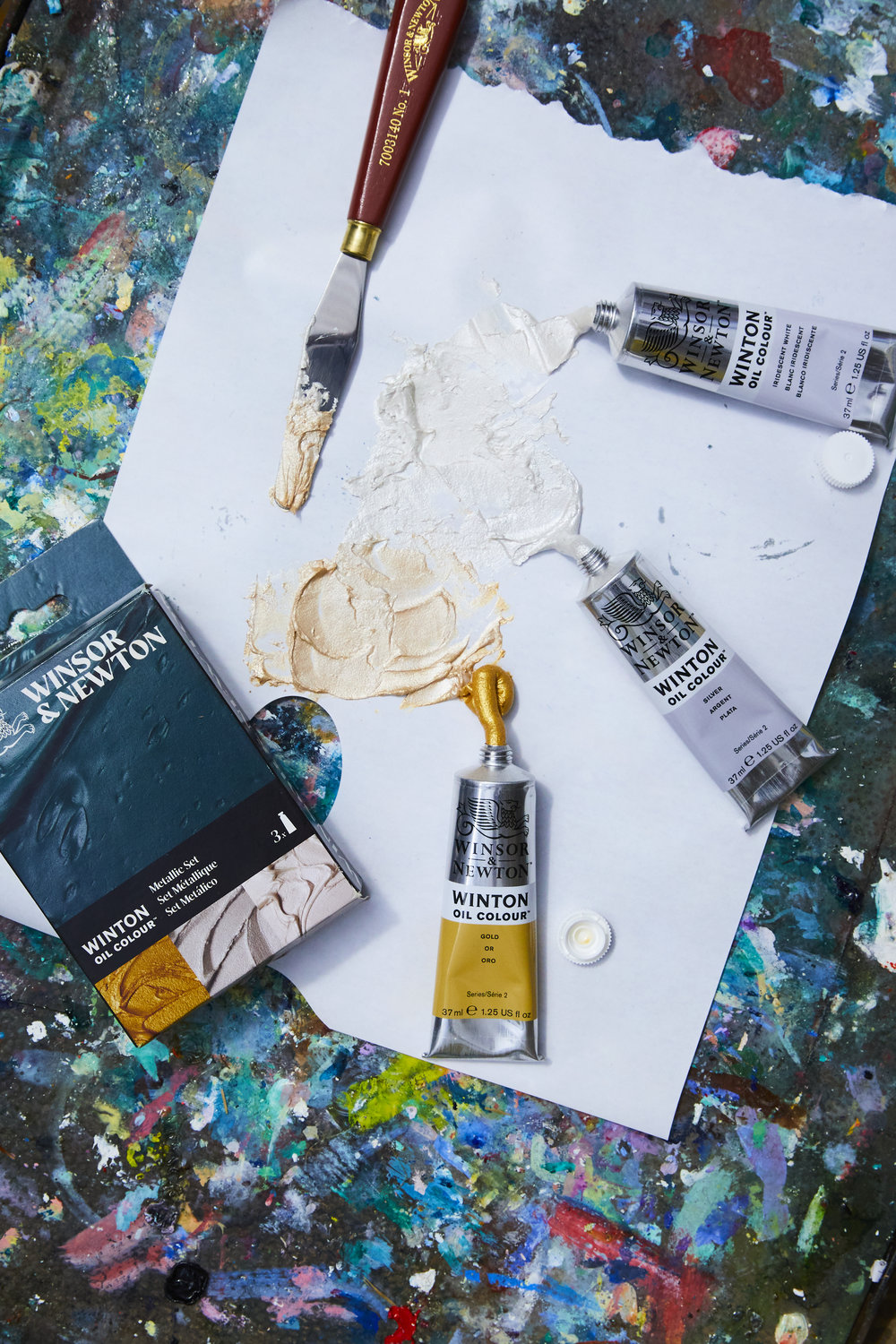 Winsor & Newton Winton Oil Colour "METALLIC" aliejinių dažų rinkinys 3 vnt. po 37 ml