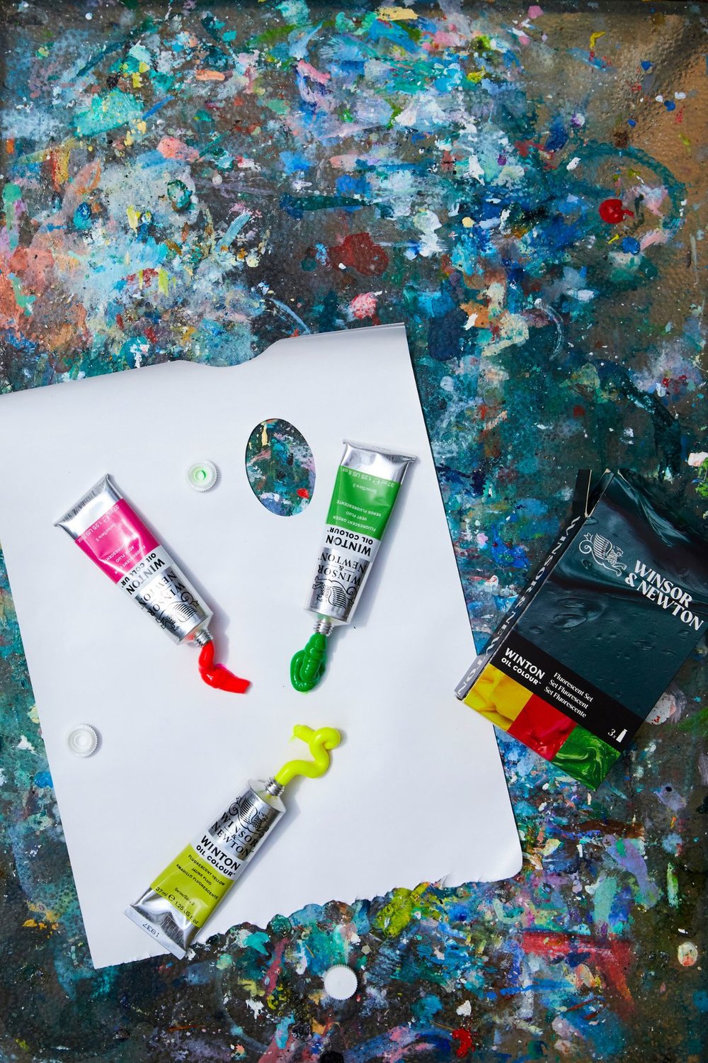 Winsor & Newton Winton Oil Colour "FLUORESCENT" aliejinių dažų rinkinys 3 vnt. po 37 ml