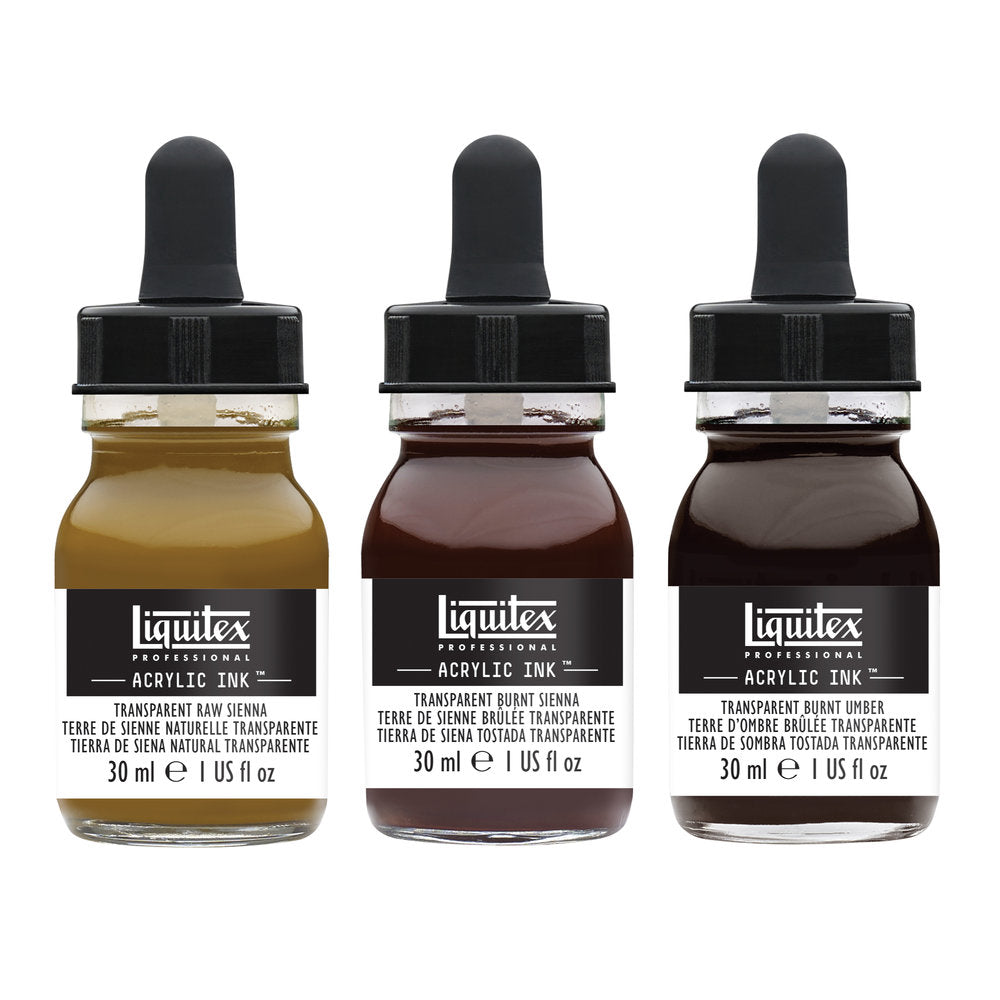 Liquitex Professional Acrylic Ink Transparent rinkinys 3 vnt. po 30 ml