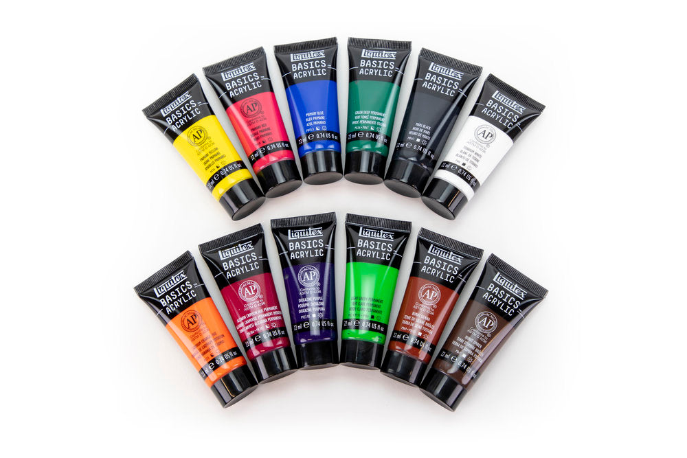 Liquitex BASICS Acrylic akrilinių dažų rinkinys 12 vnt. po 22 ml