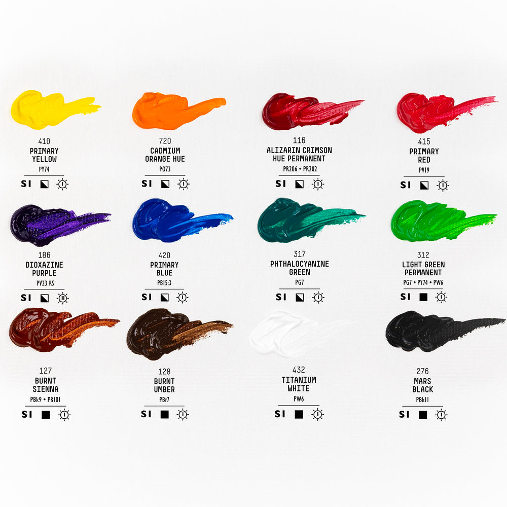 Liquitex BASICS Acrylic akrilinių dažų rinkinys 12 vnt. po 22 ml