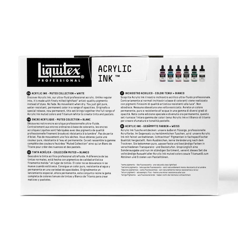 Liquitex Professional Acrylic Ink Muted akrilinių dažų rinkinys 6 vnt. po 30 ml