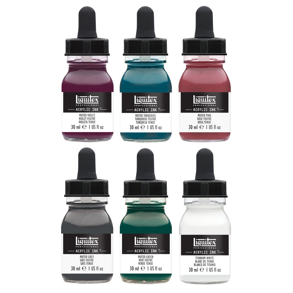Liquitex Professional Acrylic Ink Muted akrilinių dažų rinkinys 6 vnt. po 30 ml