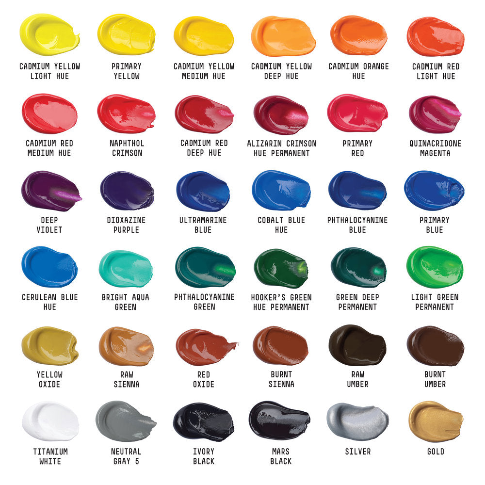 Liquitex BASICS Acrylic akrilinių dažų rinkinys 36 vnt. po 22 ml