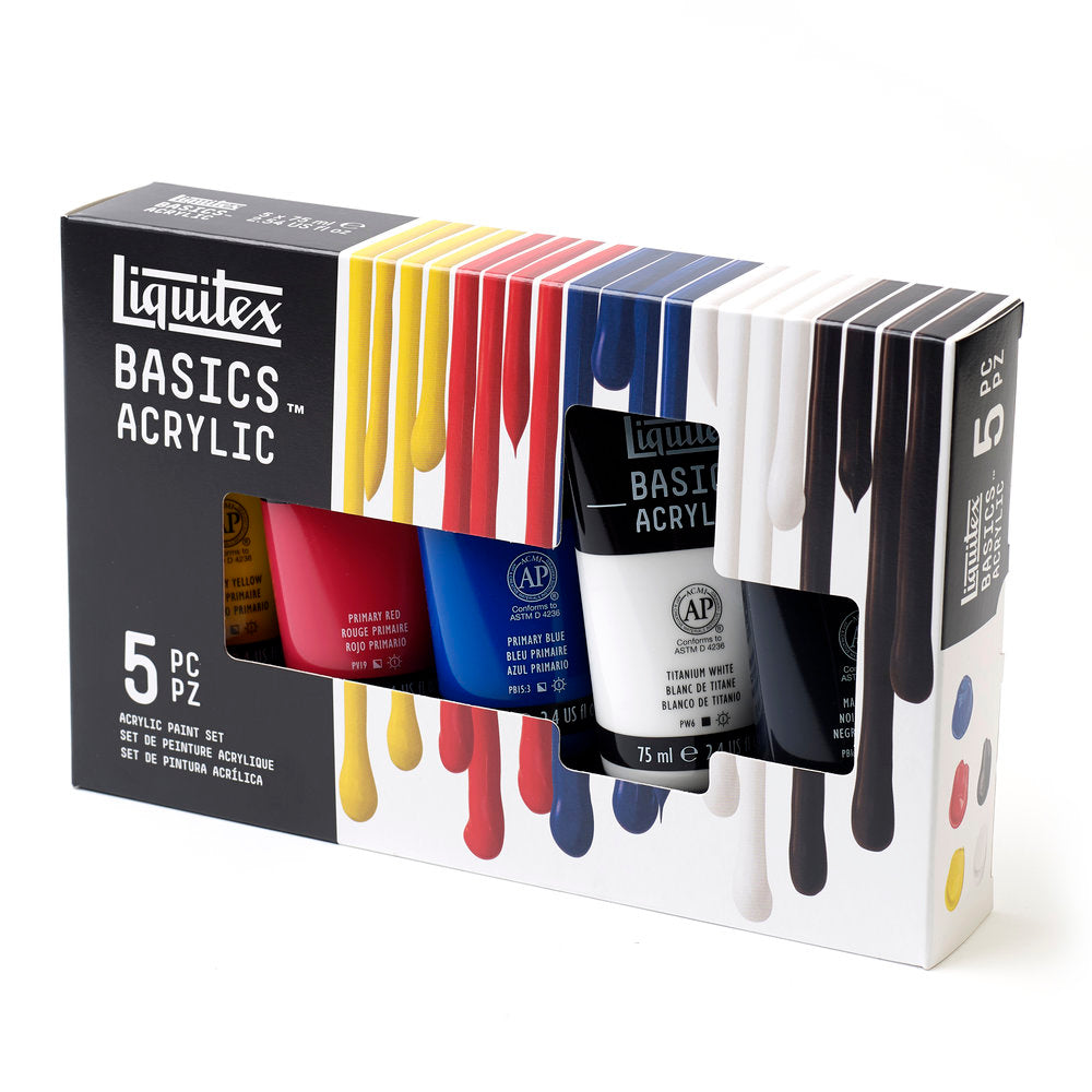 Liquitex BASICS Acrylic akrilinių dažų rinkinys 5vnt. po 75 ml