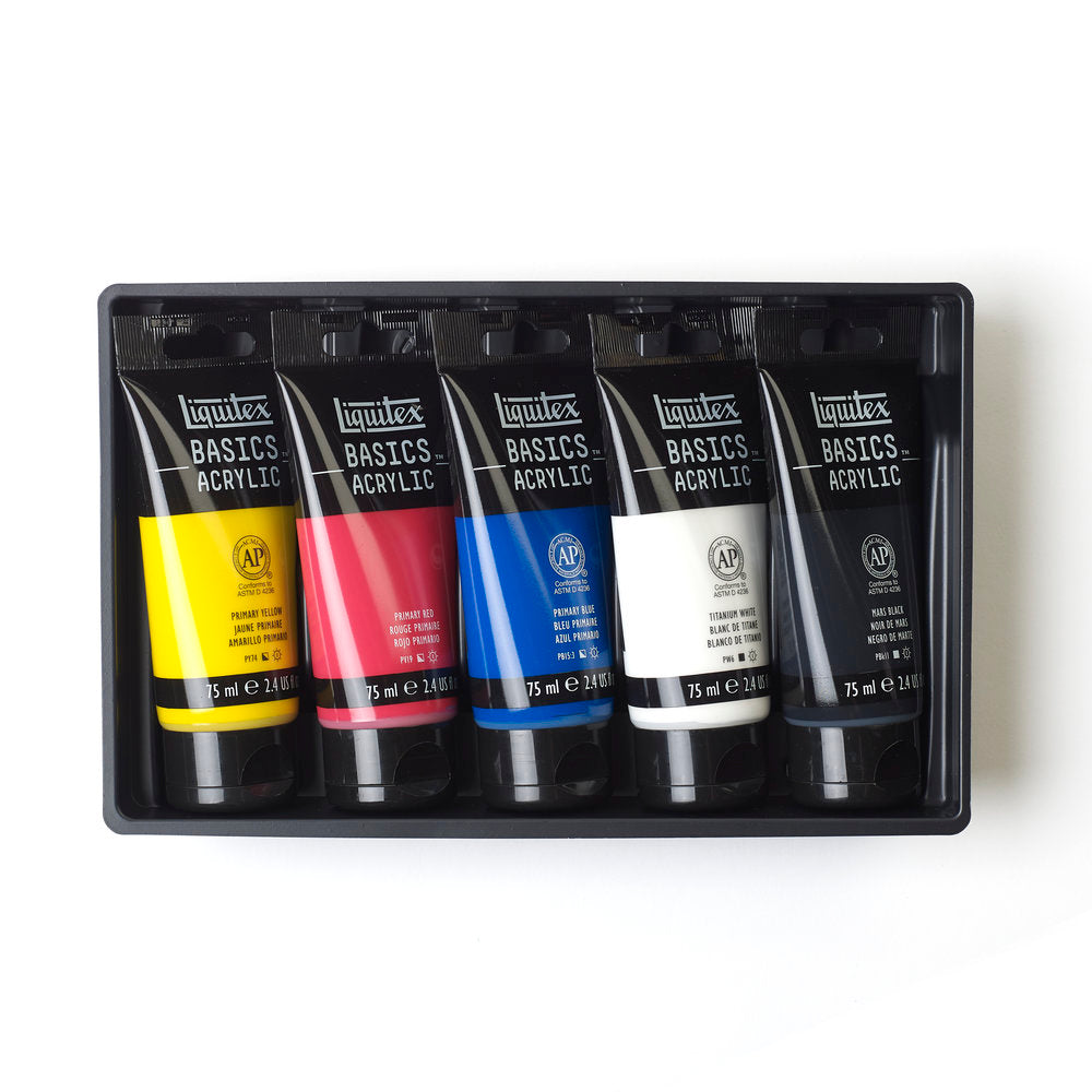 Liquitex BASICS Acrylic akrilinių dažų rinkinys 5vnt. po 75 ml