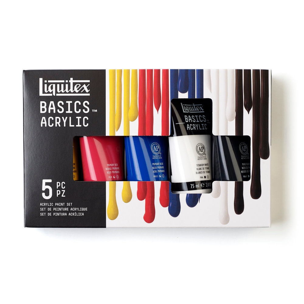 Liquitex BASICS Acrylic akrilinių dažų rinkinys 5vnt. po 75 ml