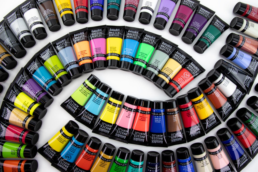 Liquitex BASICS Acrylic akrilinių dažų rinkinys 72 spalvos po 22 ml