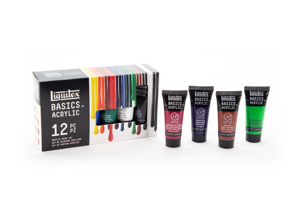 Liquitex BASICS Acrylic akrilinių dažų rinkinys 12 vnt. po 22 ml