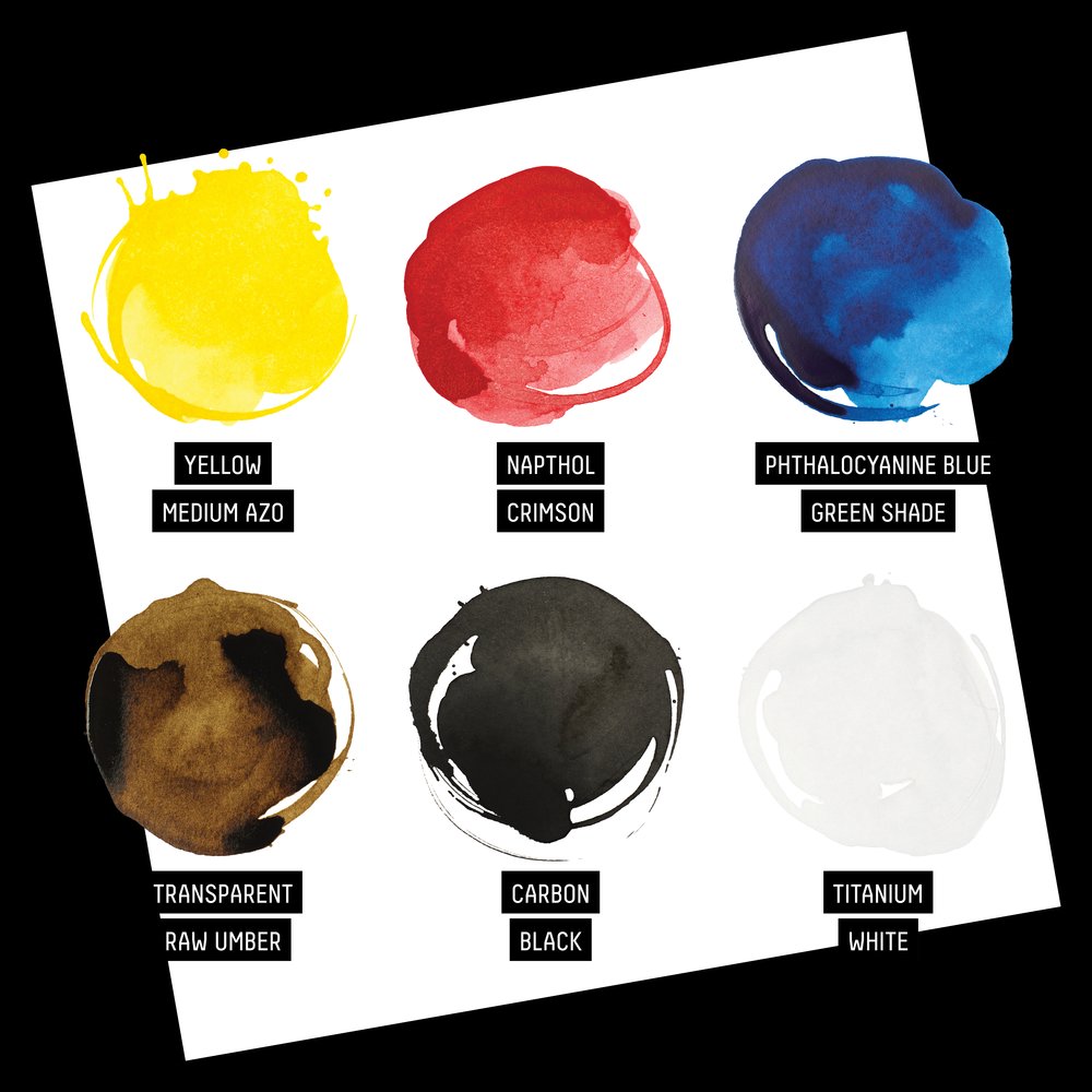 Liquitex Professional skystų akrilinių dažų rinkinys 6 vnt. po 30 ml
