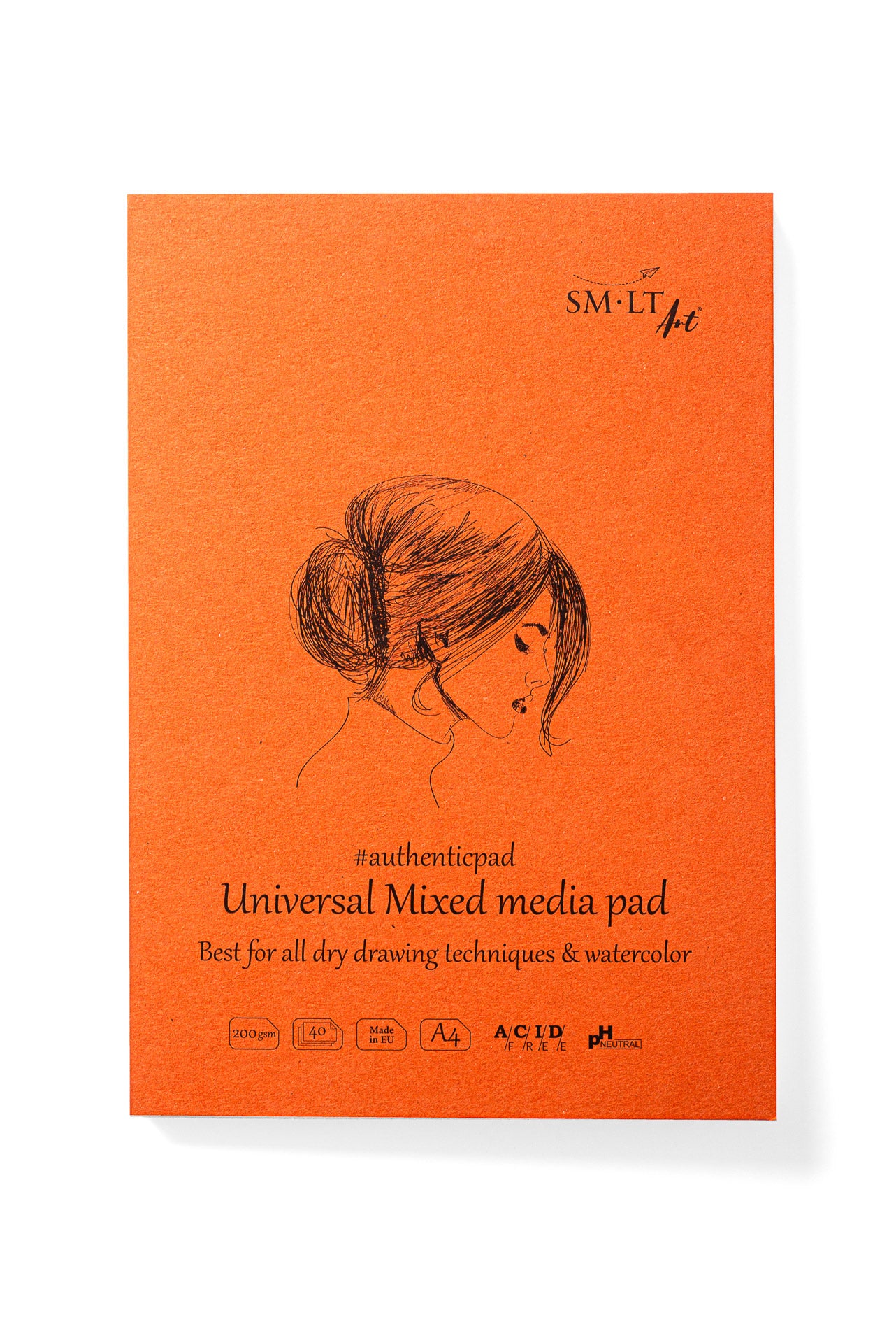 Eskizavimo bloknotas Authentic Universalus SMLT Art, A4, 200 gsm, 40 lapų, kieta nugarėle