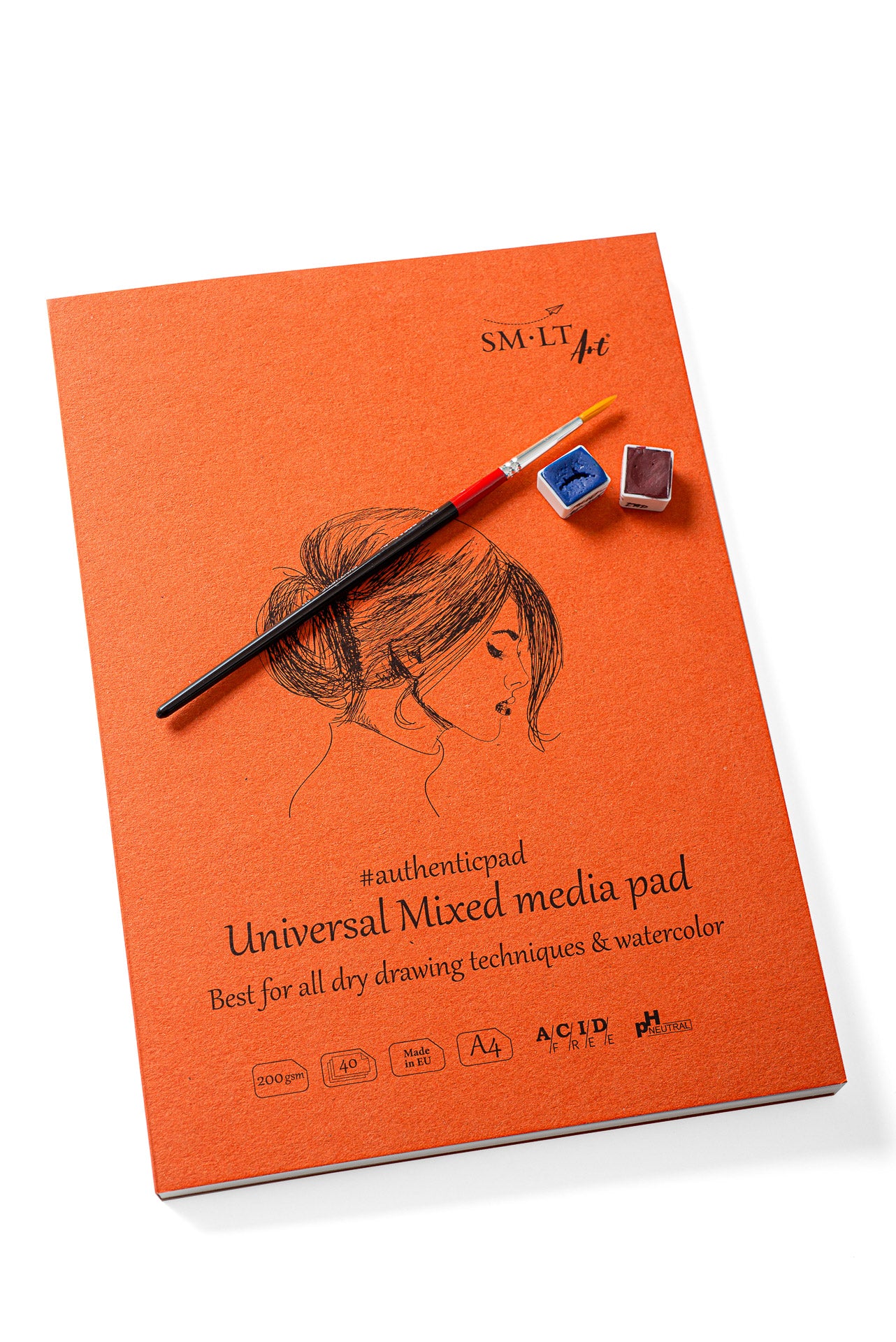Eskizavimo bloknotas Authentic Universalus SMLT Art, A4, 200 gsm, 40 lapų, kieta nugarėle