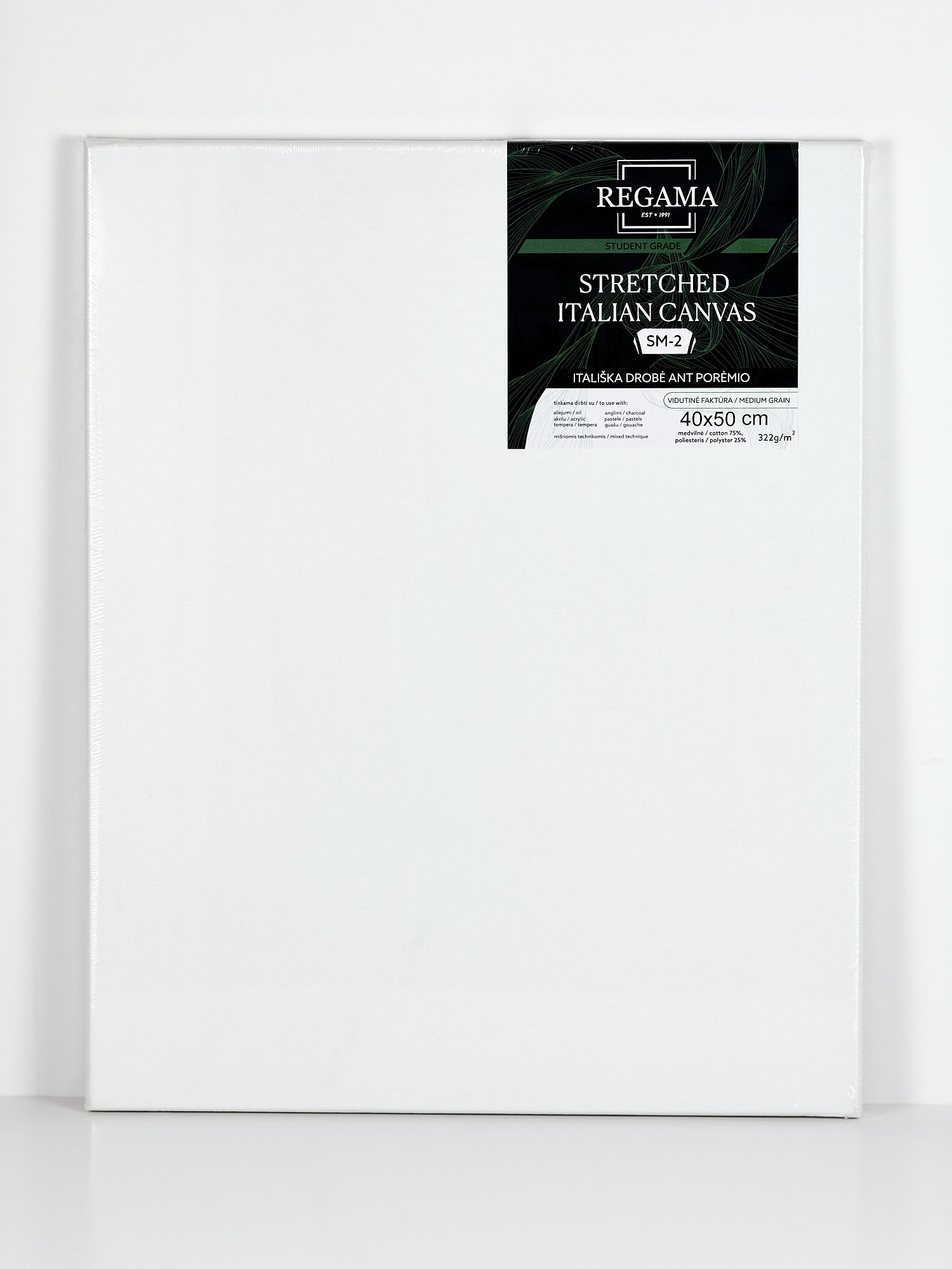 Itališka drobė ant porėmio 322 g/m2; 30x50 cm