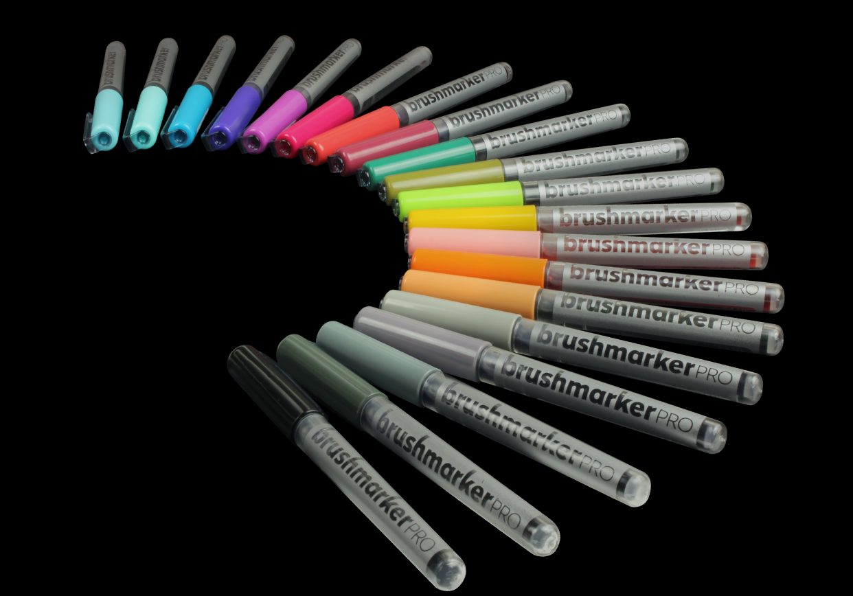 Karin Realbrush PRO Mini Box 26 spalvos + 1 maišytuvo rinkinys