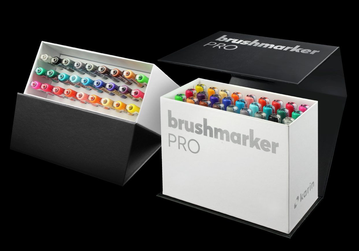 Karin Realbrush PRO Mini Box 26 spalvos + 1 maišytuvo rinkinys