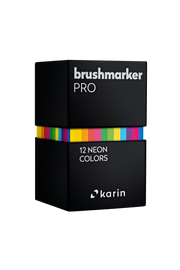 Karin Brushmarker PRO 12 vnt. neoninių markerių rinkinys dėžutėje