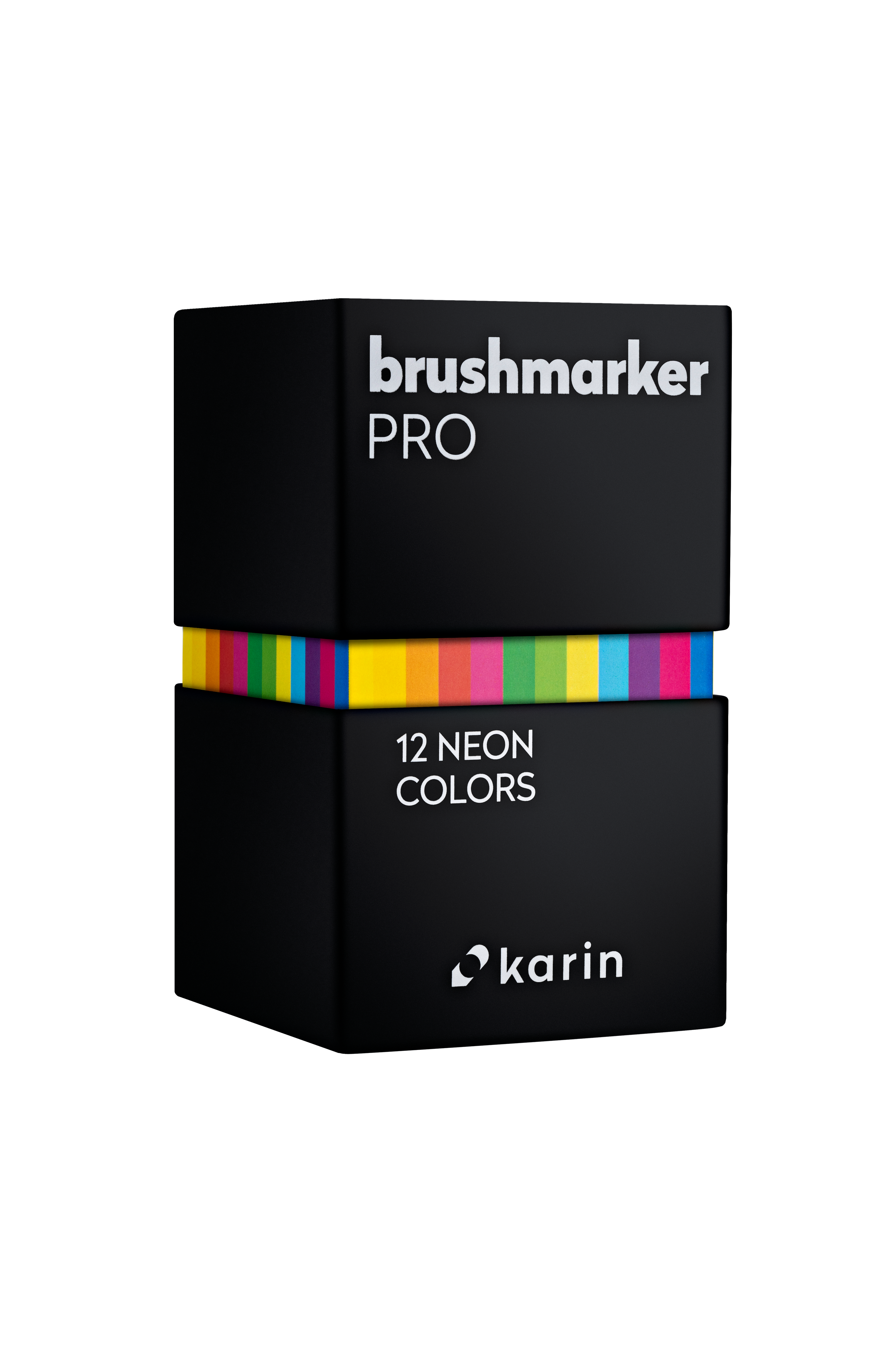 Karin Brushmarker PRO 12 vnt. neoninių markerių rinkinys dėžutėje