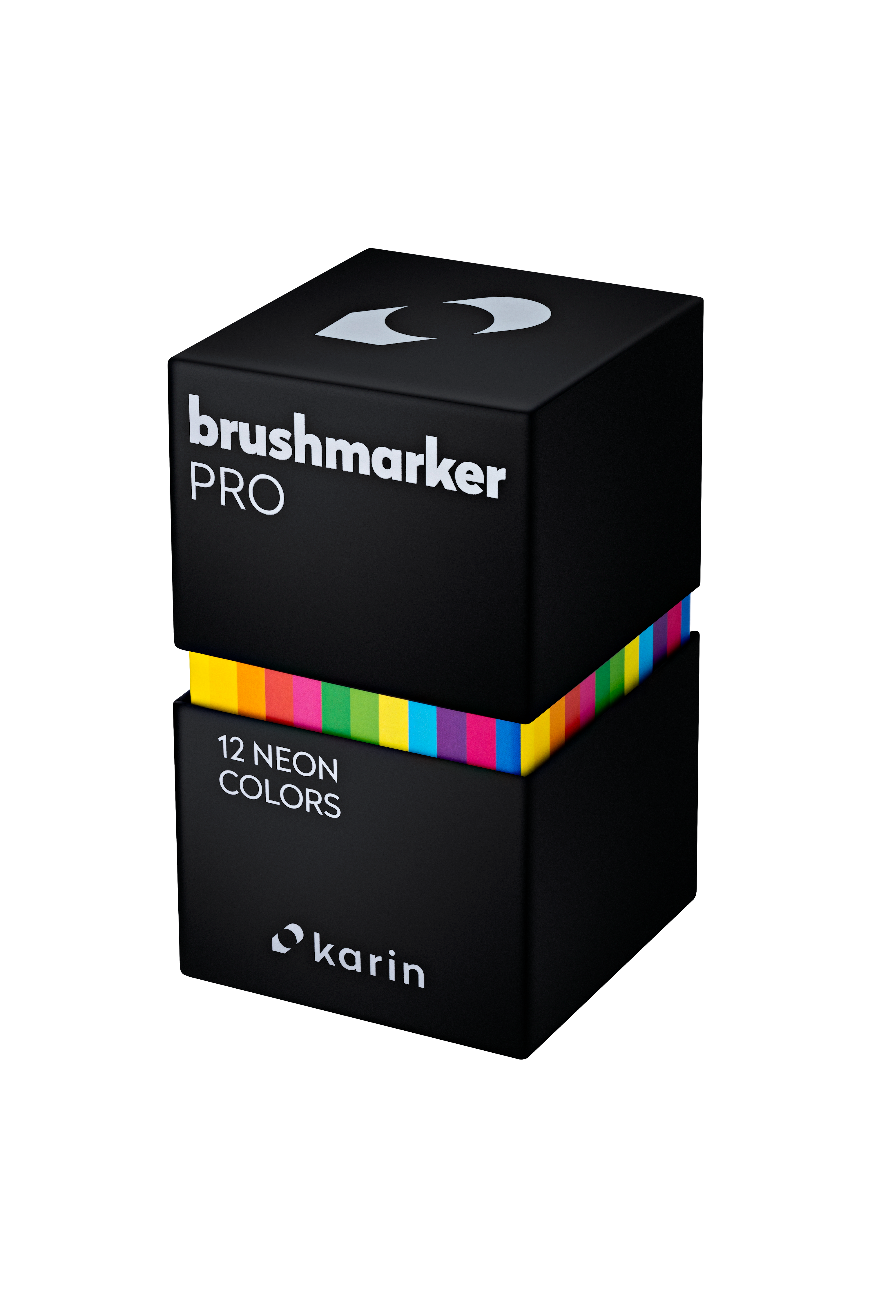 Karin Brushmarker PRO 12 vnt. neoninių markerių rinkinys dėžutėje