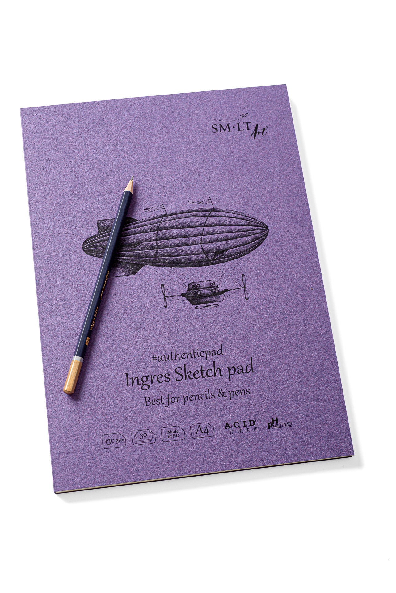 Ingres eskizavimo bloknotas Authentic SMLT Art. A4, 130 gsm, 30 lapų, kieta nugarėle