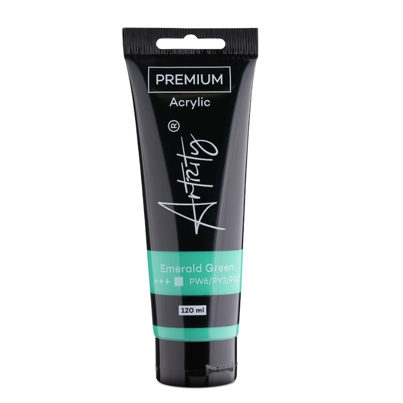 Acrylic Premium Artist Paint, 120 ml Tube - Emerald Green